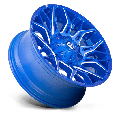 Fuel Offroad D770 TWITCH Anodized Blue Milled 22x12 -44 6x135|6x139.7mm 106.1mm