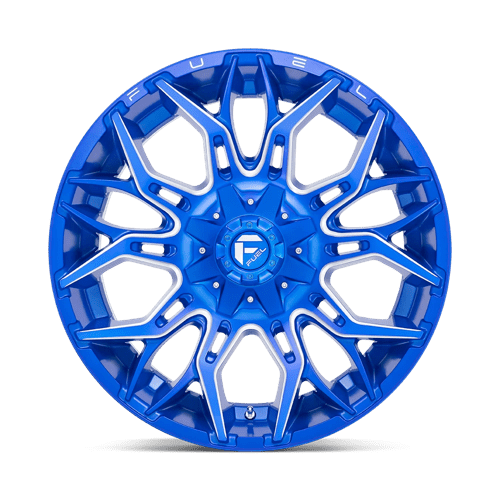 Fuel Offroad D770 TWITCH Anodized Blue Milled 22x10 -18 8x180mm 124.2mm