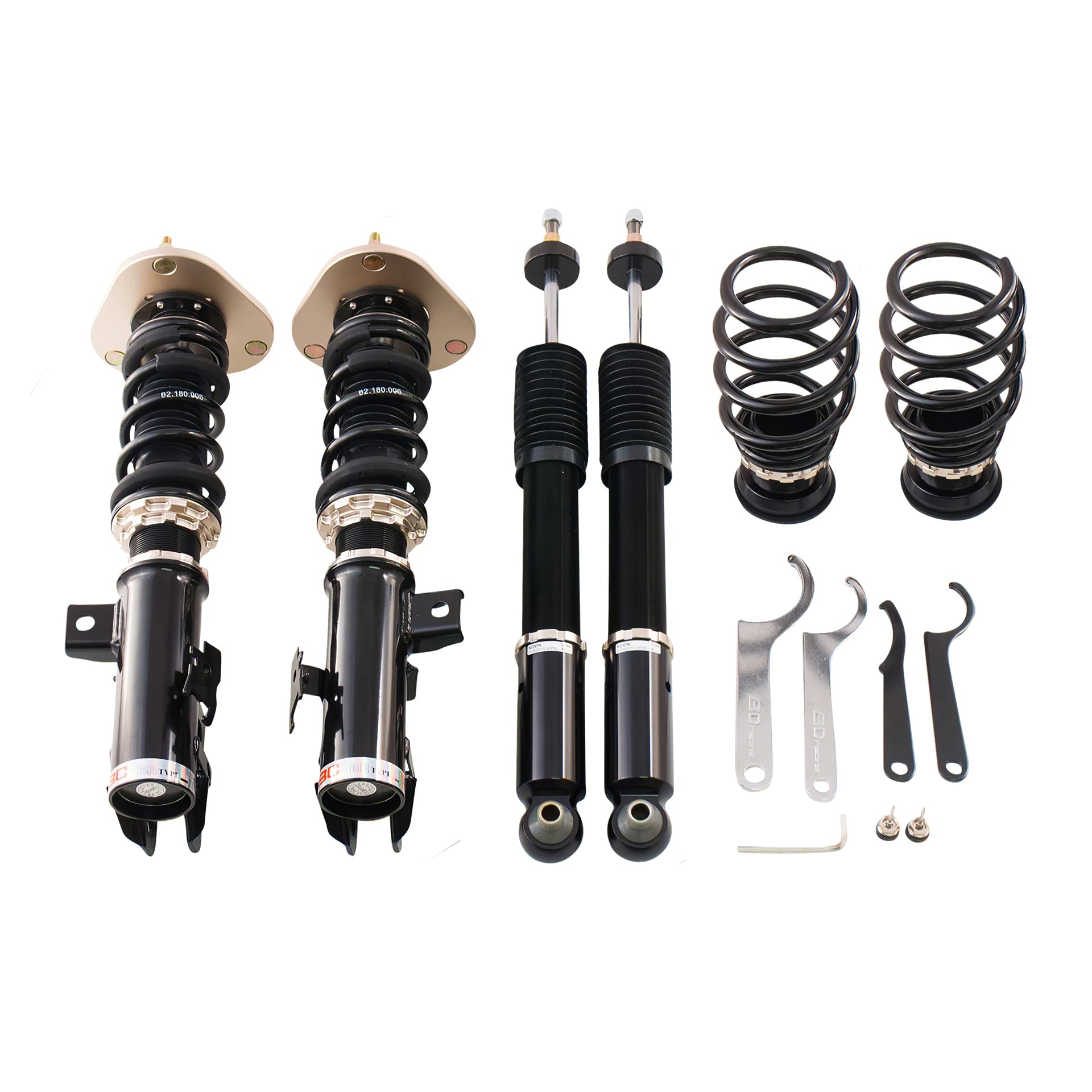 BC Racing BR Series coilovers on white background