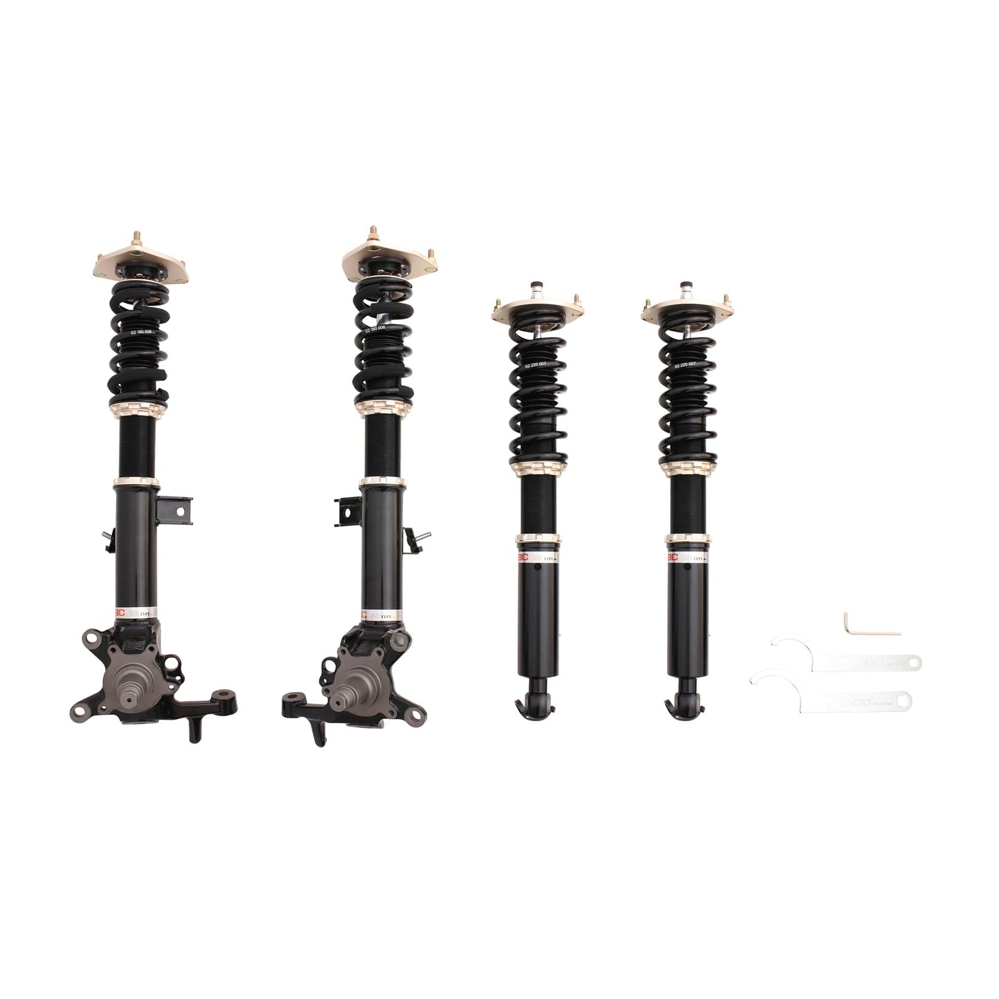 BC Racing BR Series coilovers on white background