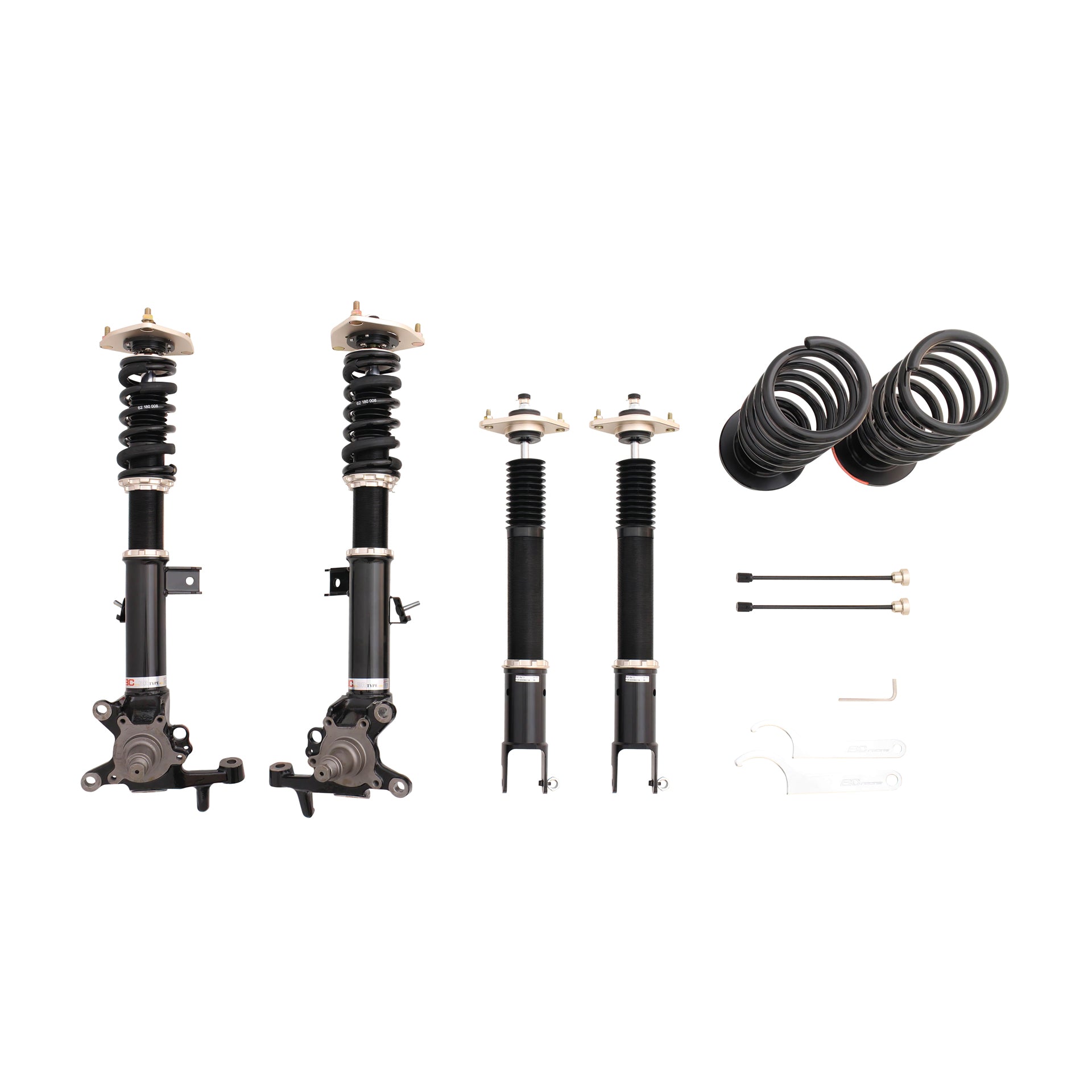 BC Racing BR Series coilovers on white background