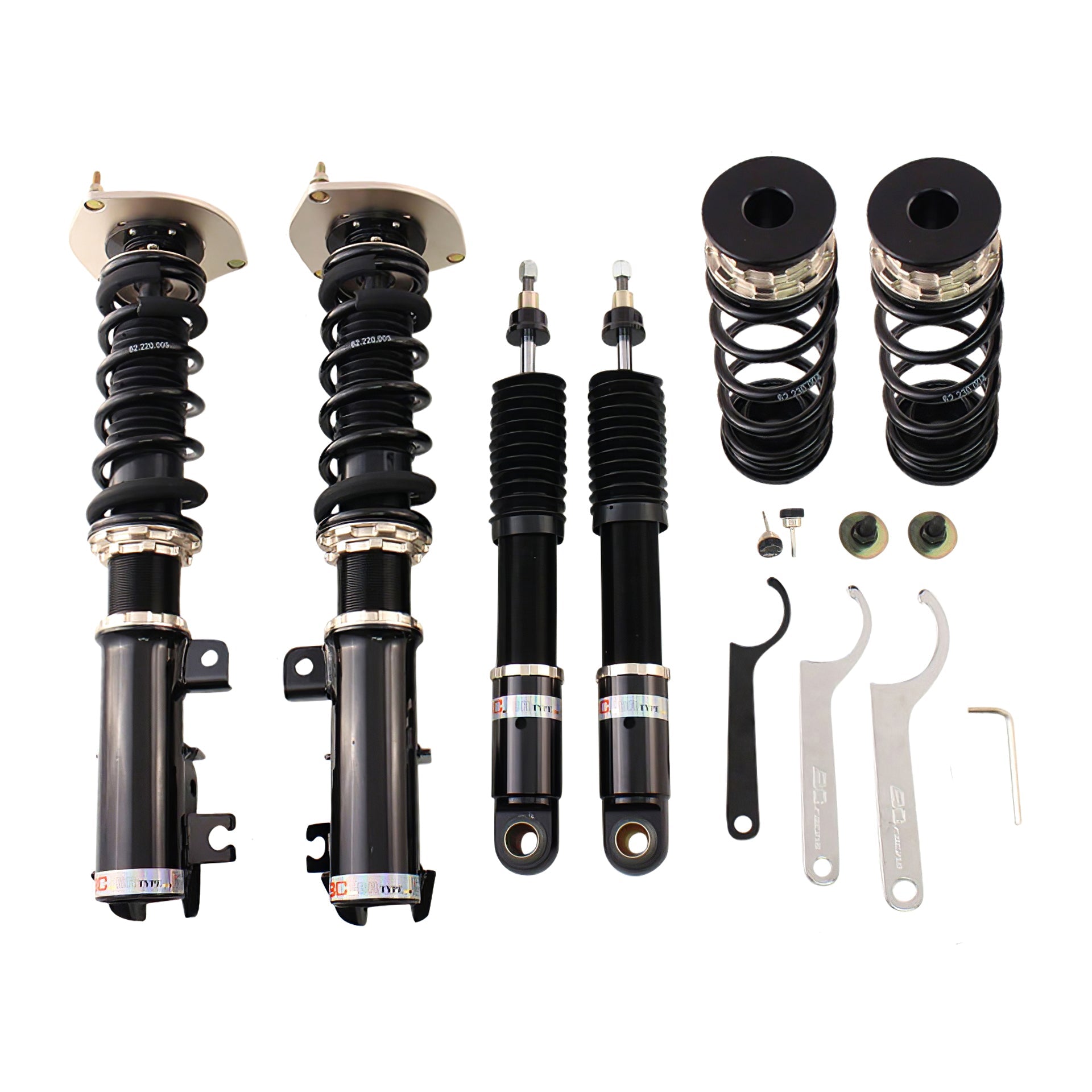 BC Racing BR Series coilovers on white background