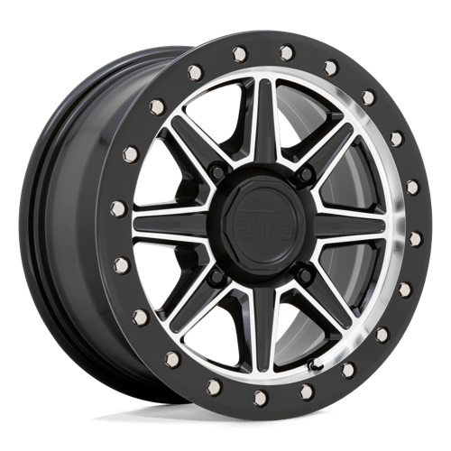 Black Rhino WEBB UTV Gloss Black W/ Machined Face 14x7 +51 4x110mm 80.2mm