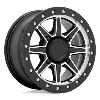 Black Rhino WEBB UTV Gloss Black W/ Machined Face 14x7 +51 4x156mm 132mm