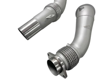 MAD BMW S55 3.5" Fat Boy Downpipes M2C M3 M4 W/ Flex Section