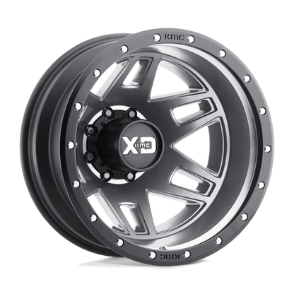 XD Series XD130 MACHETE DUALLY Matte Gray W/ Black Ring 17x6.5 -140 8x200mm 142mm