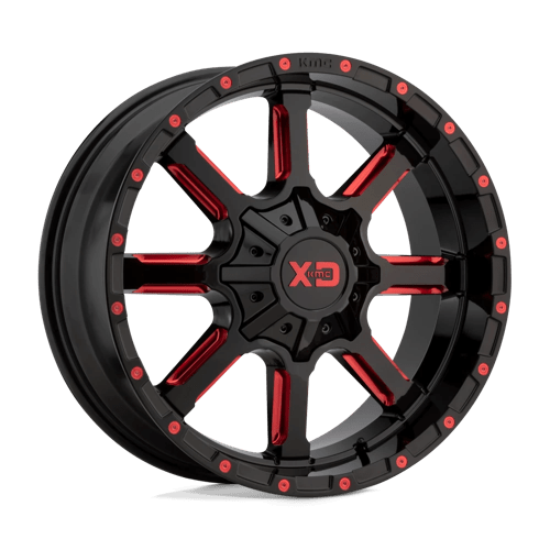 XD Series XD838 MAMMOTH Gloss Black Milled W/ Red Tint 20x10 -18 8x170mm 125.1mm