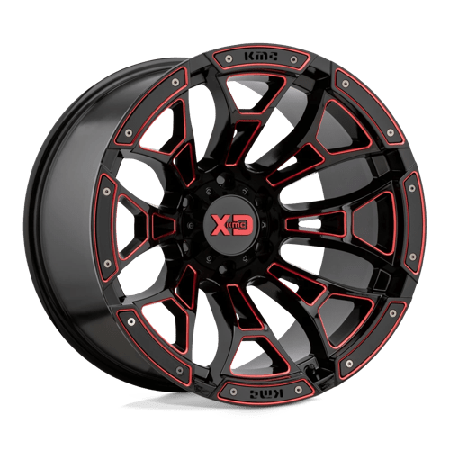 XD Series XD841 BONEYARD Gloss Black Milled W/ Red Tint 20x10 -36 8x165.1mm 125.1mm