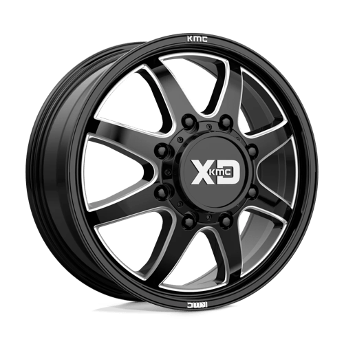 XD Series XD845 PIKE DUALLY Gloss Black Milled - Front 20x8.25 +105 8x210mm 154.3mm