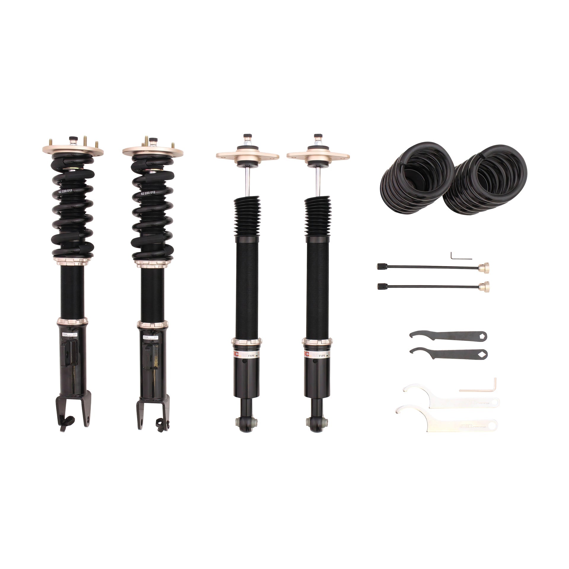 BC Racing BR Series coilovers on white background