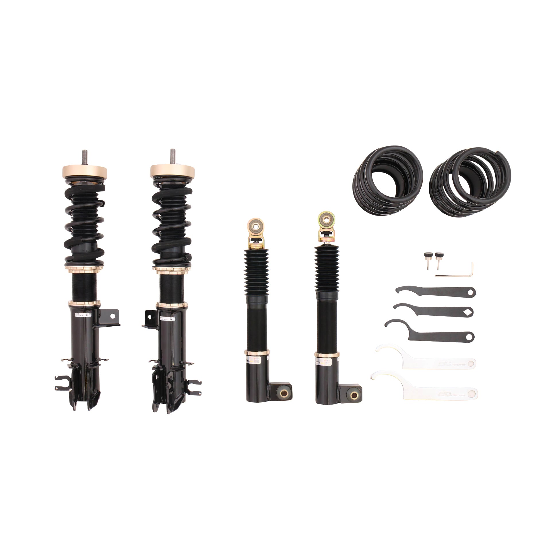 BC Racing BR Series coilovers on white background