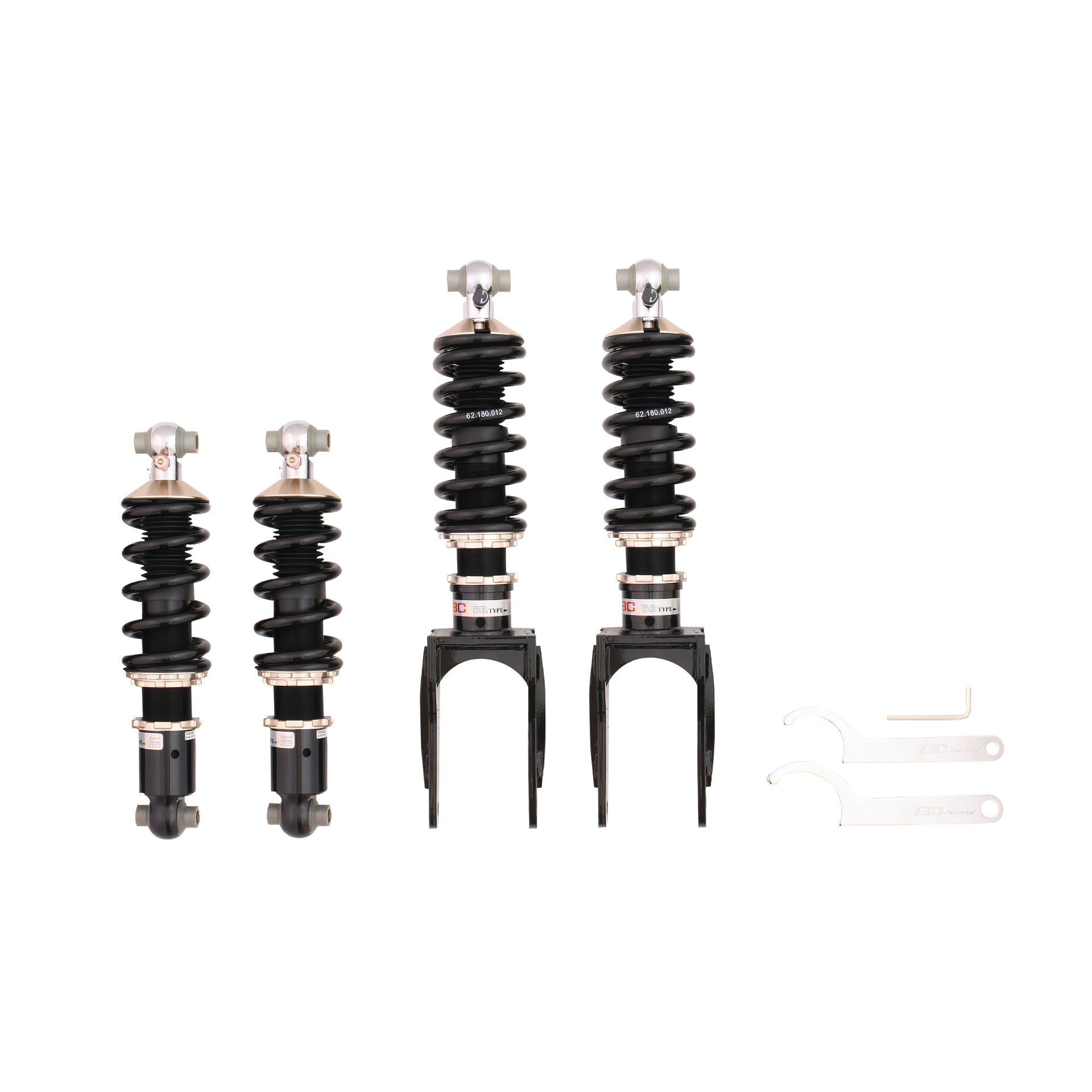 BC Racing BR Series coilovers on white background