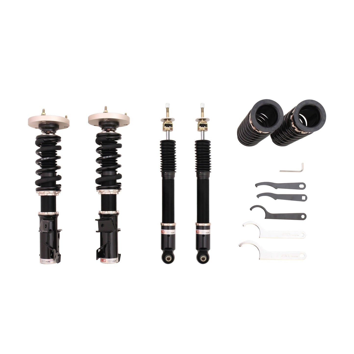 BC Racing BR Series coilovers on white background