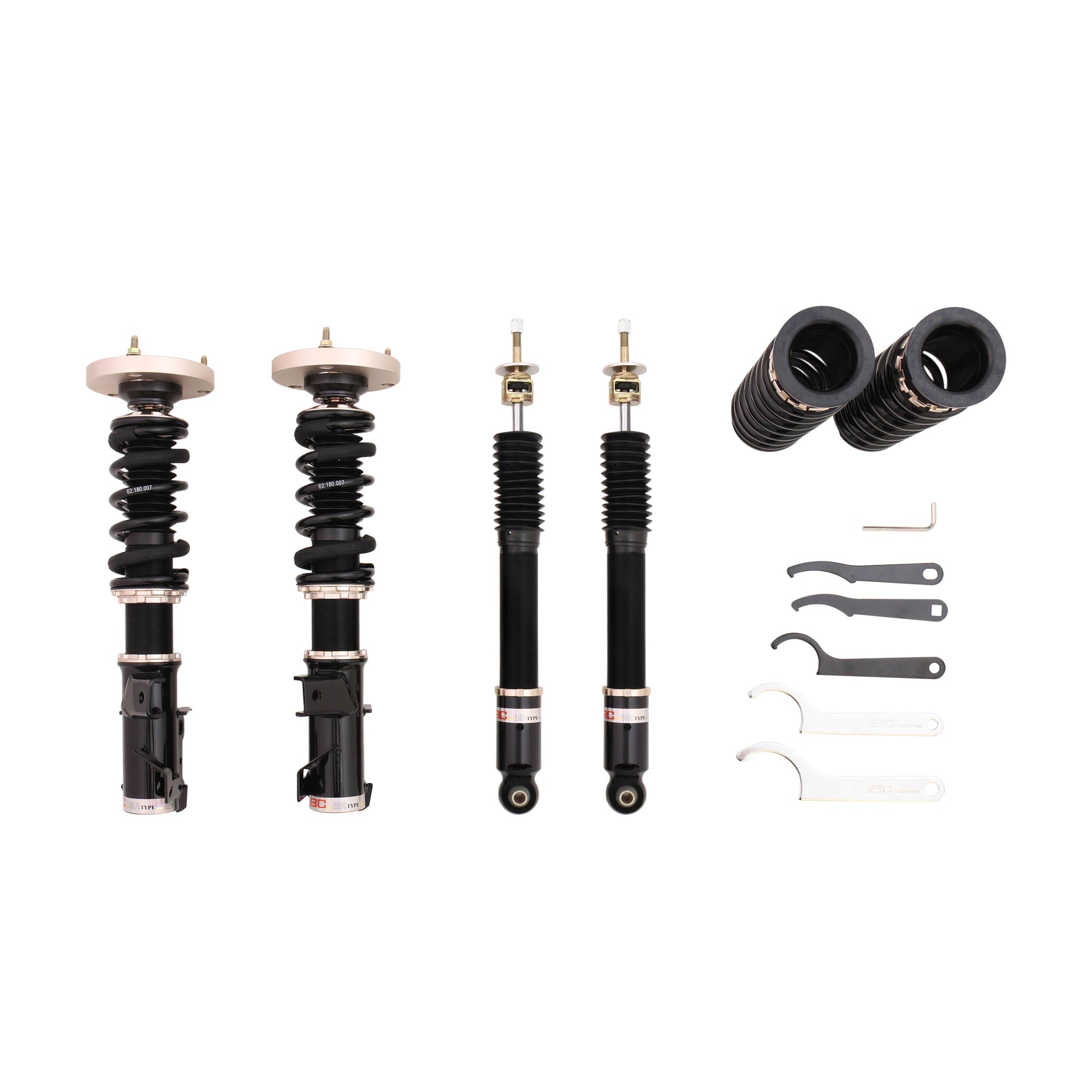 BC Racing BR Series coilovers on white background