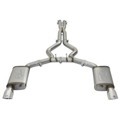 aFe MACHForce XP 3in 304 SS Cat-Back Exhausts w/ Polished Tips 15-17 Ford Mustang GT V8-5.0L/V6-3.7L