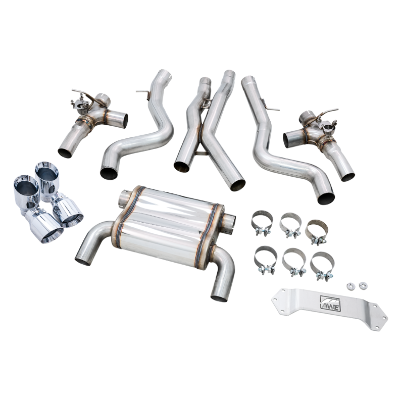 AWE Tuning BMW F8X M3/M4 Track Edition Catback Exhaust - Diamond Black Tips