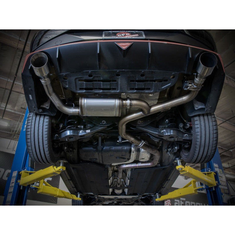 aFe Takeda Hyundai Elantra N 22-23 L4-2.0L (t) 3in SS Axle-Back Exhaust System w/ Black Tips