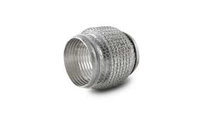 Vibrant SS Flex Coupling with Interlock Liner and Mesh Braid 3in inlet/outlet x 4in long
