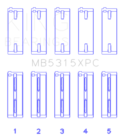 King 1992+ Mitsubishi 4G63/4G64 EVO I-IV Coated Performance Main Bearing Set - Size STDX