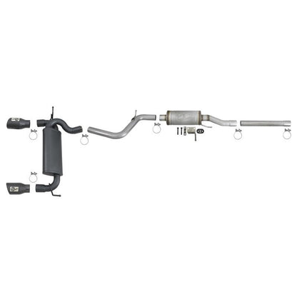 aFe Rebel Series 2.5in 409 SS Cat-Back Exhaust w/ Black Tips 2007+ Jeep Wrangler (JK) V6 3.6L/3.8L