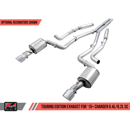 AWE Tuning 2015+ Dodge Charger 6.4L/6.2L SC Non-Resonated Touring Edition Exhaust - Silver Tips