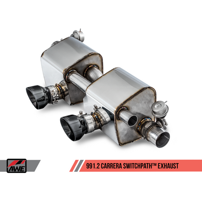 AWE Tuning Porsche 911 (991.2) Carrera / S SwitchPath Exhaust for PSE Cars - Chrome Silver Tips
