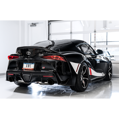AWE Tuning 2020+ Toyota Supra A90 Resonated Touring Edition Exhaust - 5in Diamond Black Tips