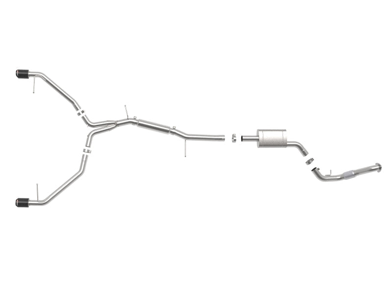 aFe 17-19 Audi A4 (B9) MACH Force-Xp 3in to 2.5in 304 SS Cat-Back Exhaust System-Dual Carbon Tips