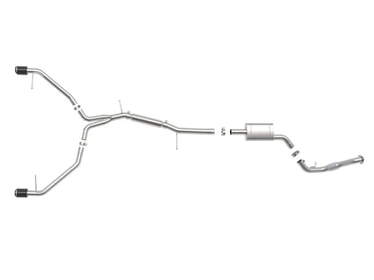 aFe 17-19 Audi A4 (B9) MACH Force-Xp 3in to 2.5in 304 SS Cat-Back Exhaust System-Dual Carbon Tips