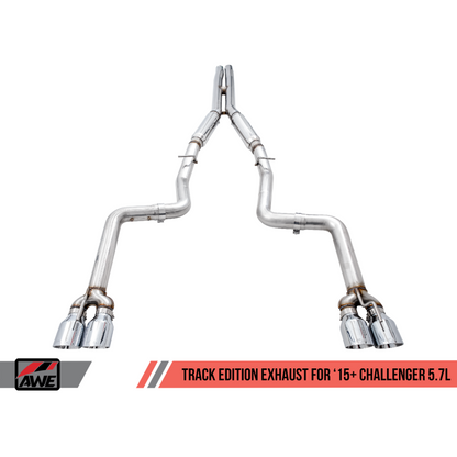 AWE Tuning 2017+ Dodge Challenger 5.7L Track Edition Exhaust - Diamond Black Quad Tips