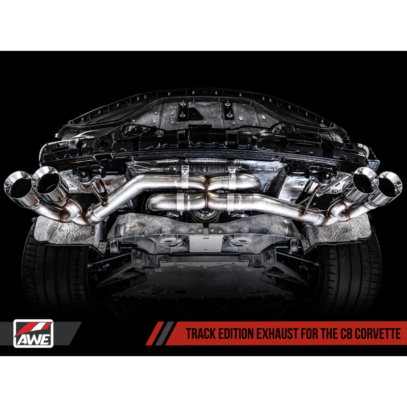AWE Tuning 2020 Chevrolet Corvette (C8) Track Edition Exhaust - Quad Diamond Black Tips