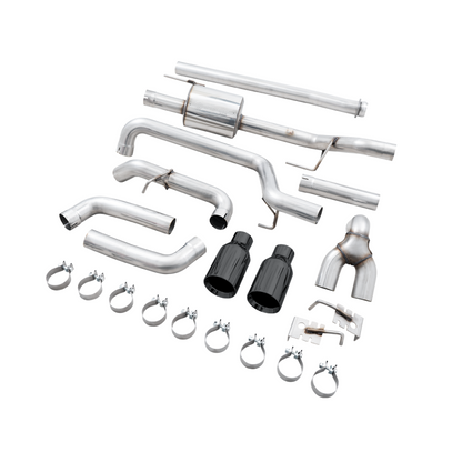 AWE 0FG 21+ Ford F150 Dual Split Rear Cat-Back Exhaust- 5in Diamond Black Tips
