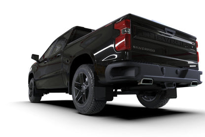 Rally Armor 19-26 Gen 4 Chevy Silverado 1500 Black UR Mud Flap Metallic Red Logo