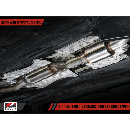 AWE Tuning 2017+ Honda Civic Type R Touring Edition Exhaust w/Front & Mid Pipes - Chrome Silver Tips