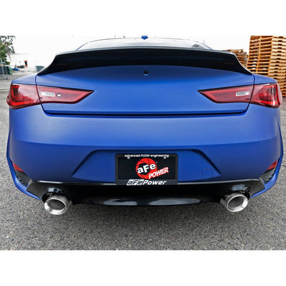 aFe POWER Takeda 2.5in 304 SS CB Exhaust w/ Polished Tips 17-19 Infiniti Q60 V6-3.0L (tt)