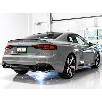 AWE Tuning Audi B9 RS 5 Sportback Touring Edition Exhaust-Non Resonated- Diamond Black RS Style Tips