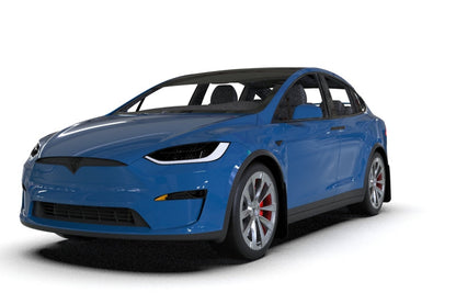 Rally Armor 22-26 Tesla Model X Black UR Mud Flap - Metallic Black Logo