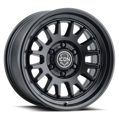 ICON Anza 17x8.5 6x5.5 25mm Offset 5.75in BS 95.1mm Hub Bore Satin Black Wheel