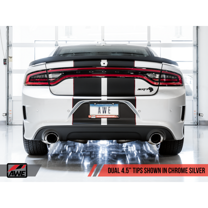 AWE Tuning 2015+ Dodge Charger 6.4L/6.2L SC Non-Resonated Touring Edition Exhaust - Silver Tips