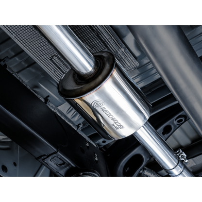 AWE Tuning 4th Gen GM 1500 5.3L 0FG Catback Dual Side Exit (Flat Bumper) - Chrome Tips