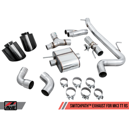 AWE Tuning SwitchPath Exhaust with Diamond Black RS-Style Tips - 18-19 Audi TTRS
