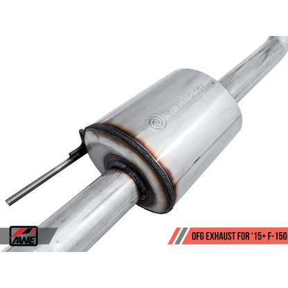 AWE Tuning 2015+ Ford F-150 0FG Single Exit Performance Exhaust System w/4.5in Diamond Black Tips