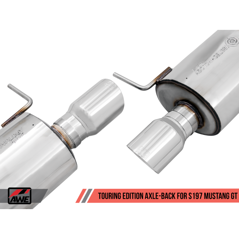 AWE Tuning S197 Mustang GT Axle-back Exhaust - Touring Edition (Chrome Silver Tips)