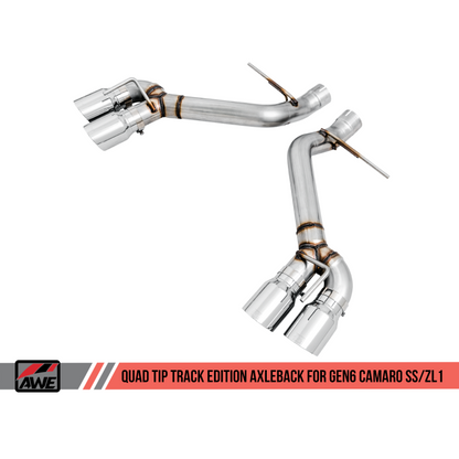 AWE Tuning 16-19 Chevrolet Camaro SS Axle-back Exhaust - Track Edition (Quad Chrome Silver Tips)