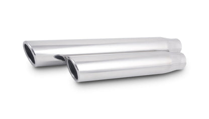 Vibrant 3in Round SS Truck/SUV Exh Tip (Single wall Angle Cut Rolled Edge) - 2.5in inlet 11in long
