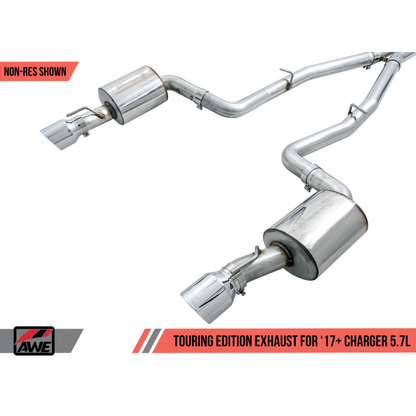 AWE Tuning 2017+ Dodge Charger 5.7L Touring Edition Exhaust - Non-Resonated - Chrome Silver Tips