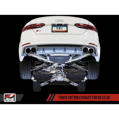 AWE Tuning Audi B9 S5 Sportback Track Edition Exhaust - Non-Resonated (Silver 102mm Tips)