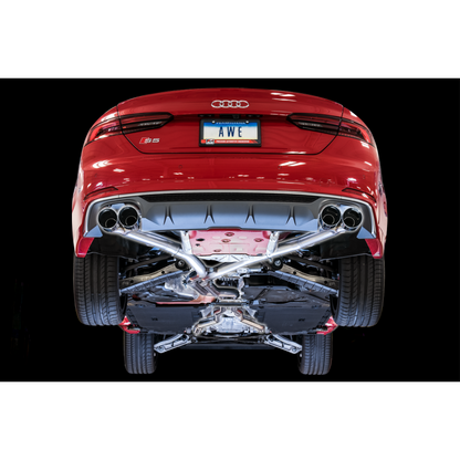 AWE Tuning Audi B9 S5 Sportback Track Edition Exhaust - Non-Resonated (Silver 102mm Tips)