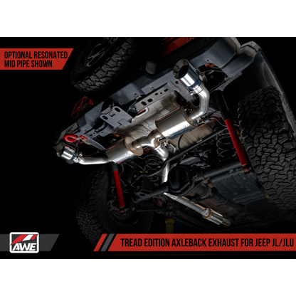 AWE Tuning 2018+ Jeep Wrangler JL/JLU Tread Edition Axle-Back Dual Exhaust - Chrome Silver Tips