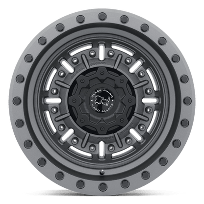 Black Rhino ABRAMS Textured Matte Gunmetal 17x9.5 -18 8x170mm 125.1mm